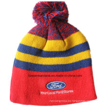 El logotipo modificado para requisitos particulares bordó los deportes de acrílico del esquí del invierno de las lanas calienta el sombrero hecho punto de la gorrita tejida